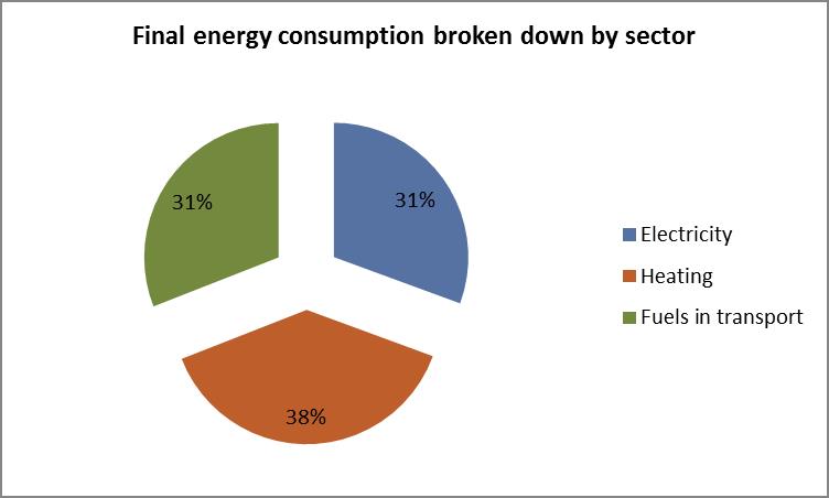 Final energy consumption broken down by sector